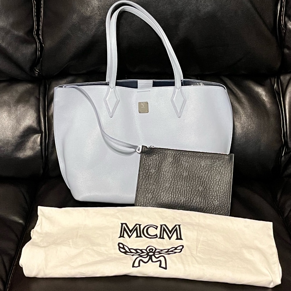 MCM Baby Blue Tote Bag